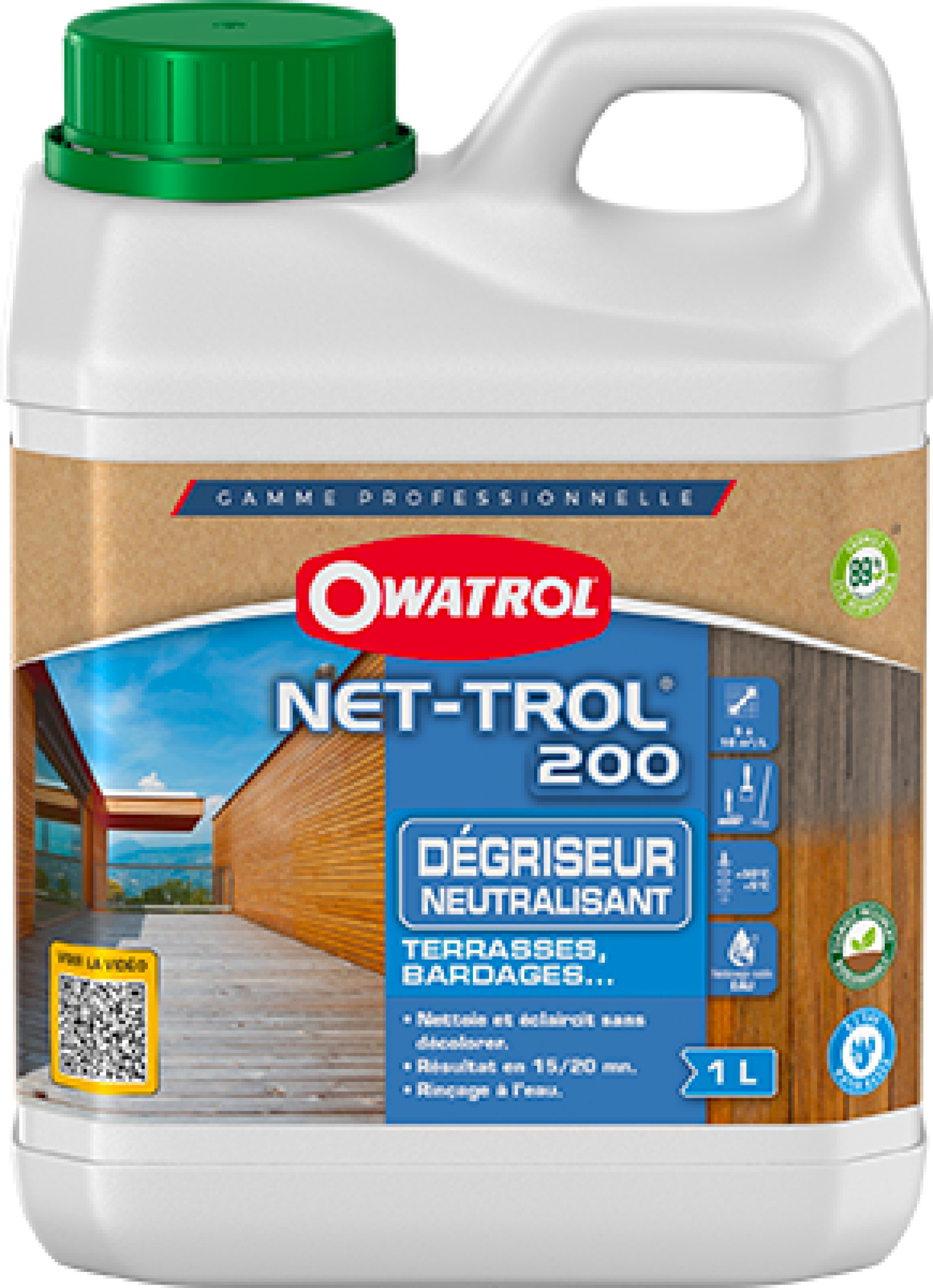 Photo Dégriseur détachant tout bois Net-trol® 200 Owatrol